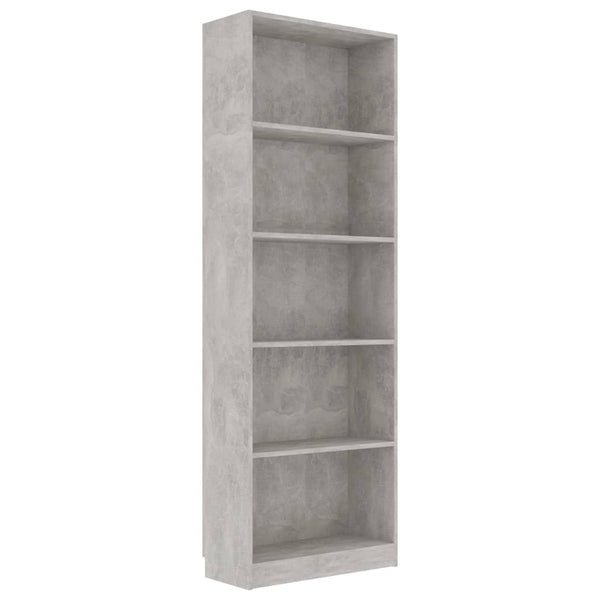 Bücherregal Betongrau 60x24x175 cm
