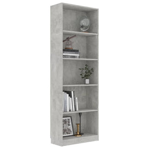 Bücherregal Betongrau 60x24x175 cm