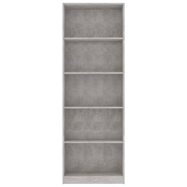 Bücherregal Betongrau 60x24x175 cm