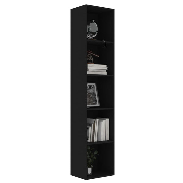 Schwarzes Bücherregal 40x30x189 cm