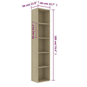 Bücherregal Sonoma Eiche 189 cm