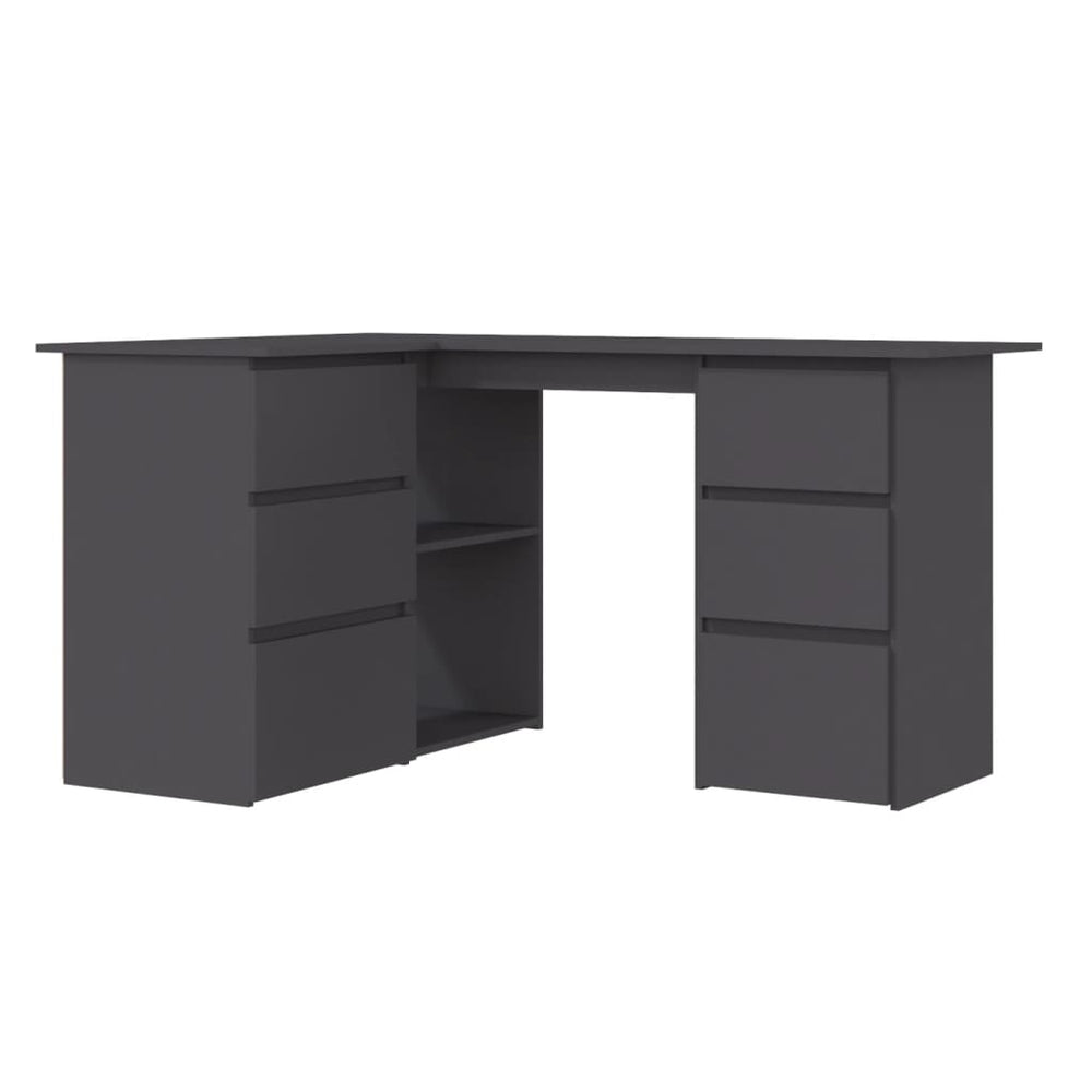 Grauer Eckschreibtisch 145x100 cm