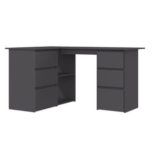 Grauer Eckschreibtisch 145x100 cm