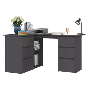 Grauer Eckschreibtisch 145x100 cm