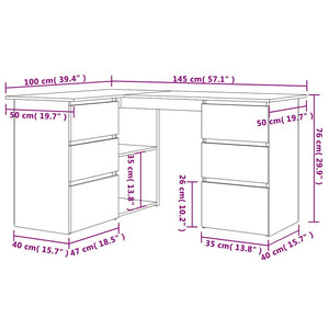 Eckschreibtisch Sonoma Eiche 145x100 cm