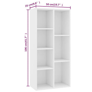 Weißes Bücherregal 50x25x106 cm