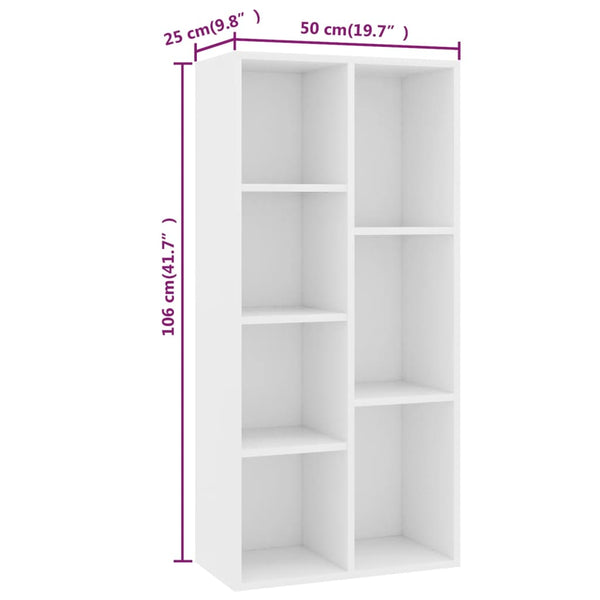 Weißes Bücherregal 50x25x106 cm