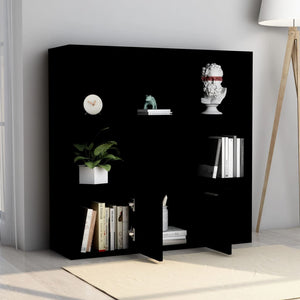 Schwarzes Bücherregal 98x98 cm