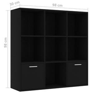 Schwarzes Bücherregal 98x98 cm