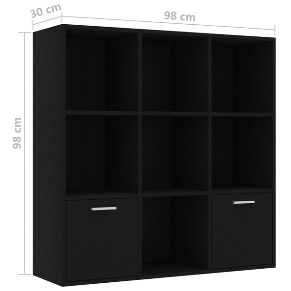 Schwarzes Bücherregal 98x98 cm