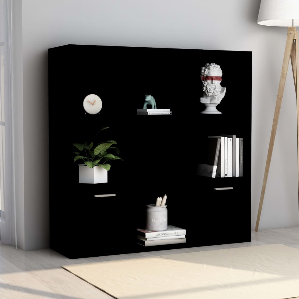 Schwarzes Bücherregal 98x98 cm