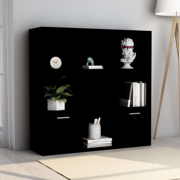 Schwarzes Bücherregal 98x98 cm