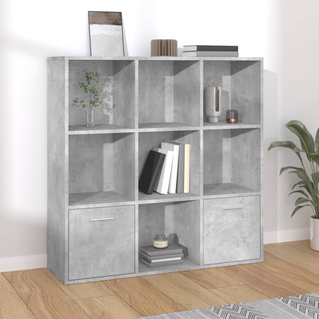 Betongraues Bücherregal, 98 cm