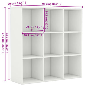 Weißes Bücherregal 98 cm
