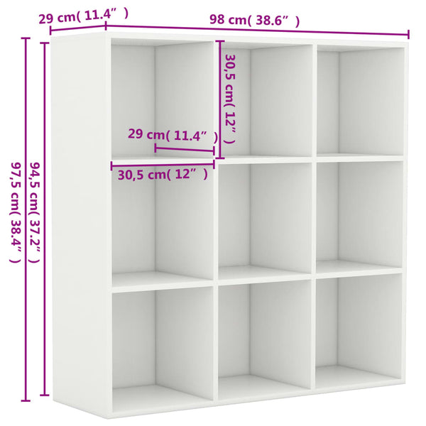 Weißes Bücherregal 98 cm