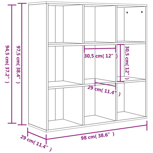 Sonoma Eiche Bücherregal, 98 cm