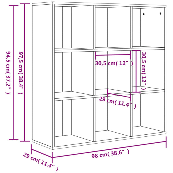 Betongraues Bücherregal, 98 cm