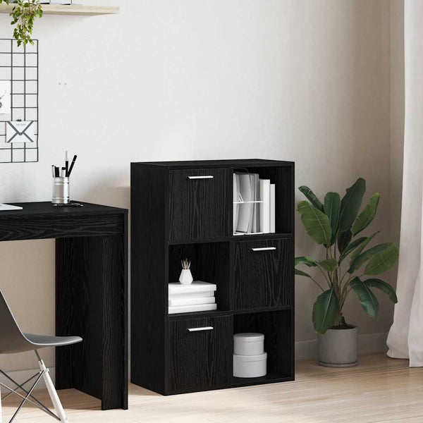 Schwarzes Lagerregal 60x29,5x90 cm