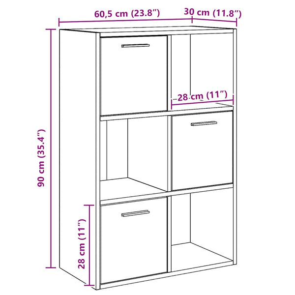 Schwarzes Lagerregal 60x29,5x90 cm