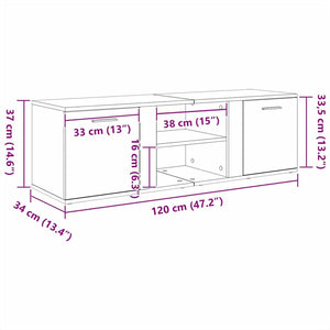 Schwarzer TV-Schrank 120 cm