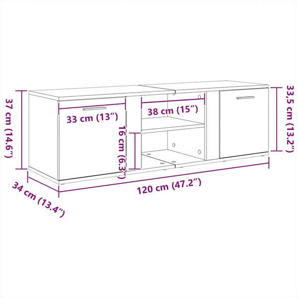 TV-Schrank Betongrau 120 cm