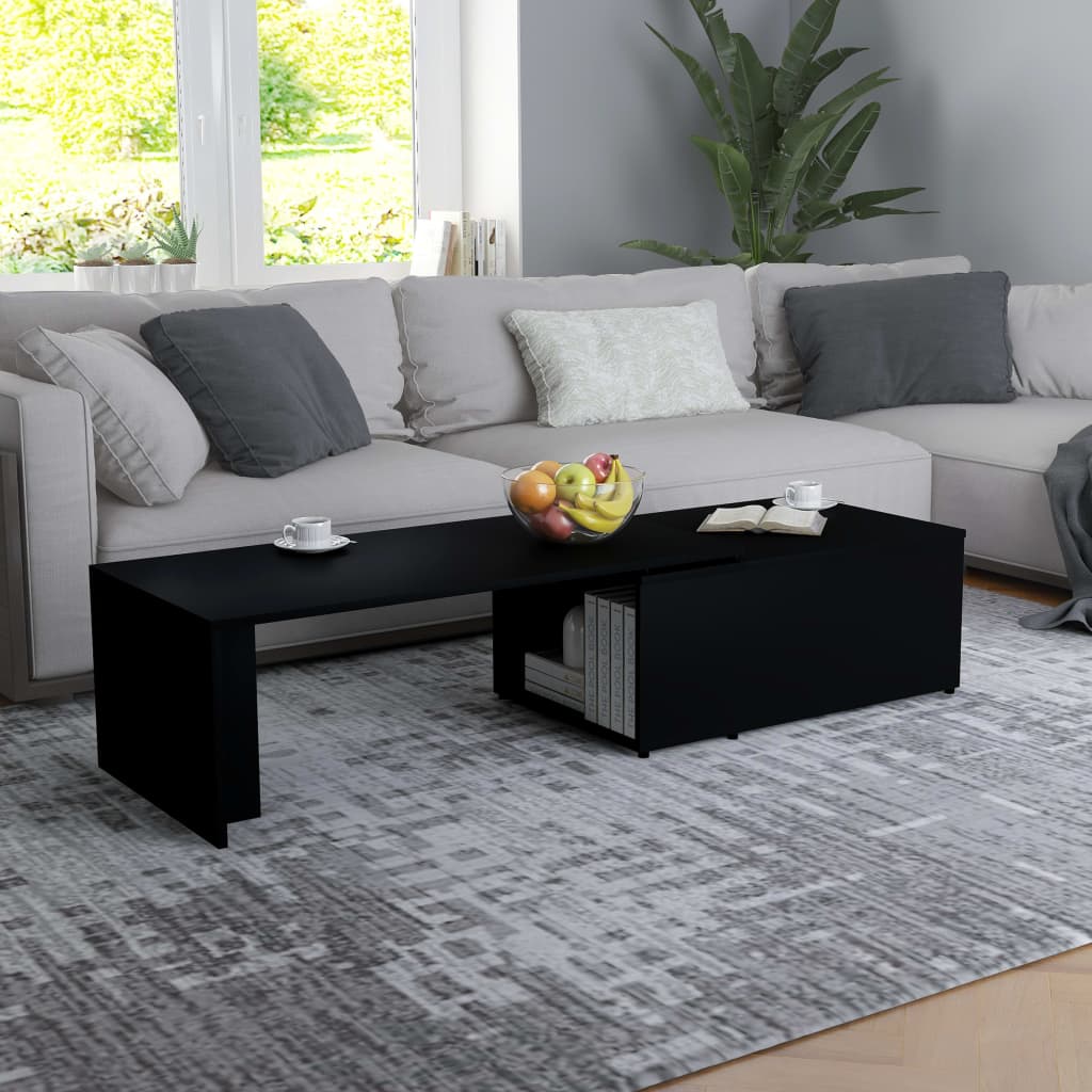 Schwarzer Couchtisch 150x50 cm