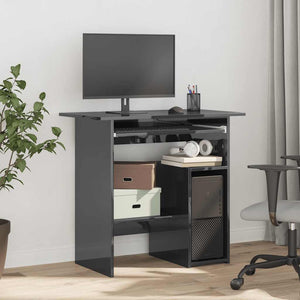 Schreibtisch Hochglanz Grau 80x45 cm
