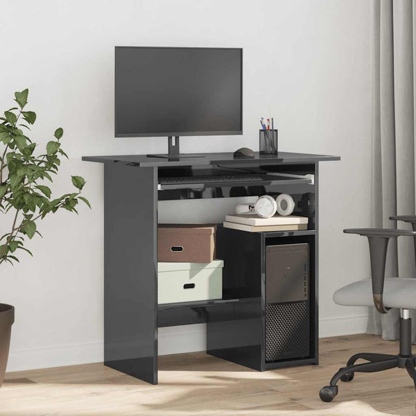 Schreibtisch Hochglanz Grau 80x45 cm