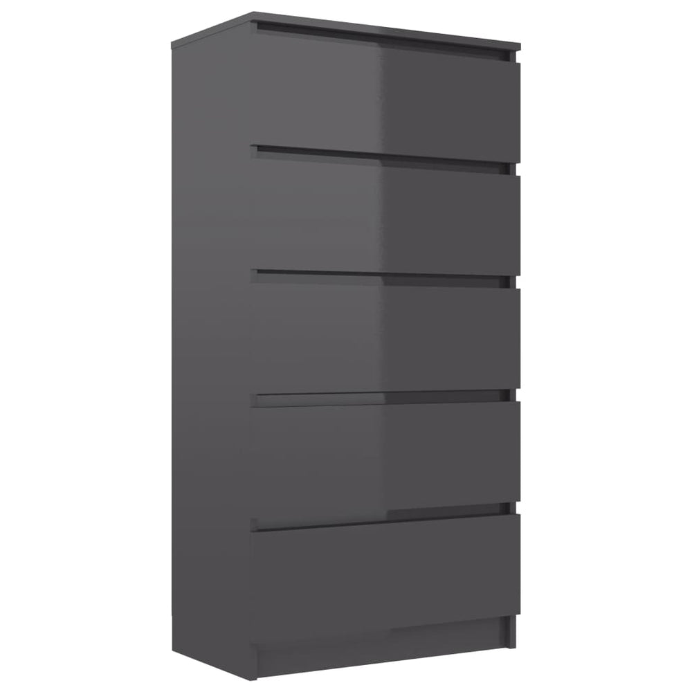 Hochglanz Grau Sideboard mit Schubladen 60x35x121 cm