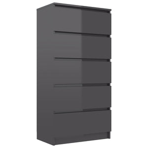 Hochglanz Grau Sideboard mit Schubladen 60x35x121 cm