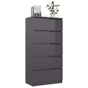 Hochglanz Grau Sideboard mit Schubladen 60x35x121 cm