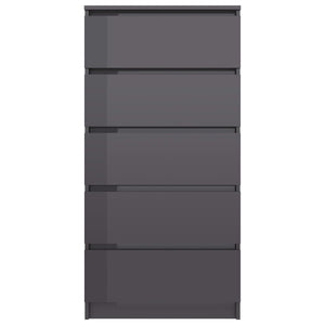Hochglanz Grau Sideboard mit Schubladen 60x35x121 cm
