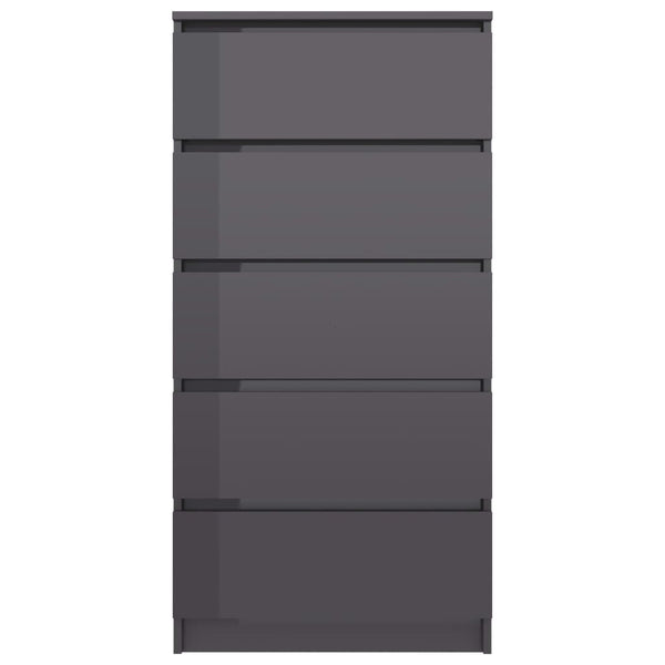Hochglanz Grau Sideboard mit Schubladen 60x35x121 cm