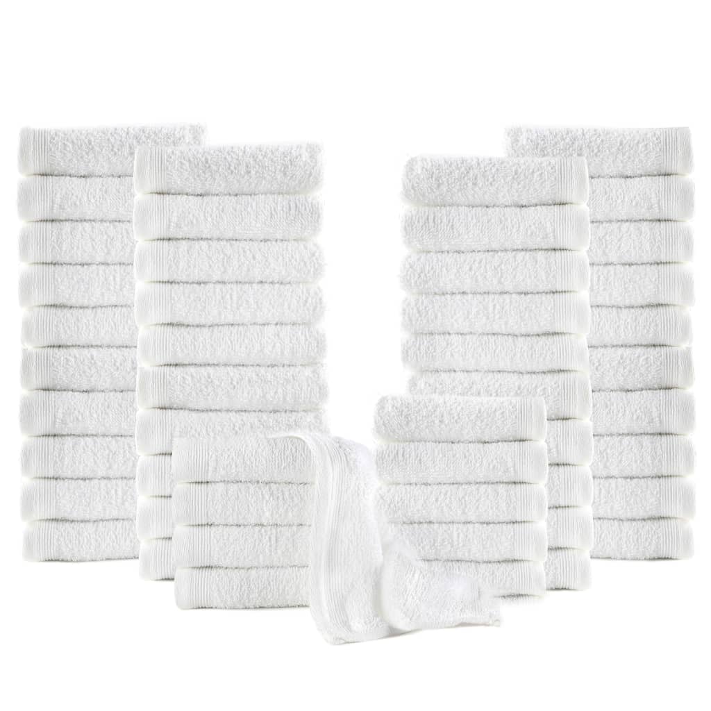 Gästehandtücher 50 Stk. Baumwolle 350 g/m² 30 x 30 cm Weiß