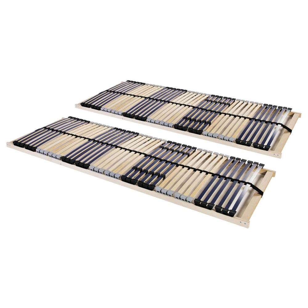 vidaXL Slatted bed base 2 pcs. with 42 slats 7 zones 70x200 cm