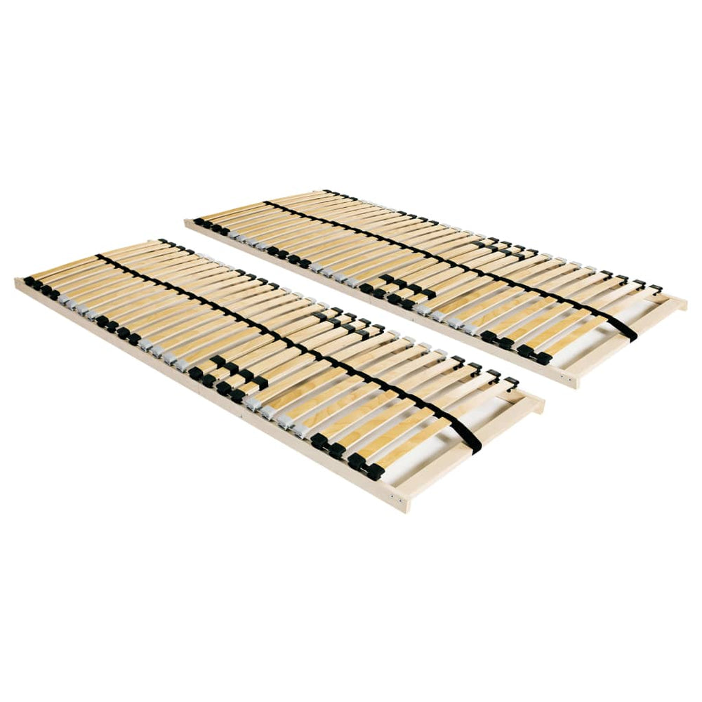vidaXL Sommiers à lattes 2 pcs avec 28 lattes 7 zones 80x200 cm