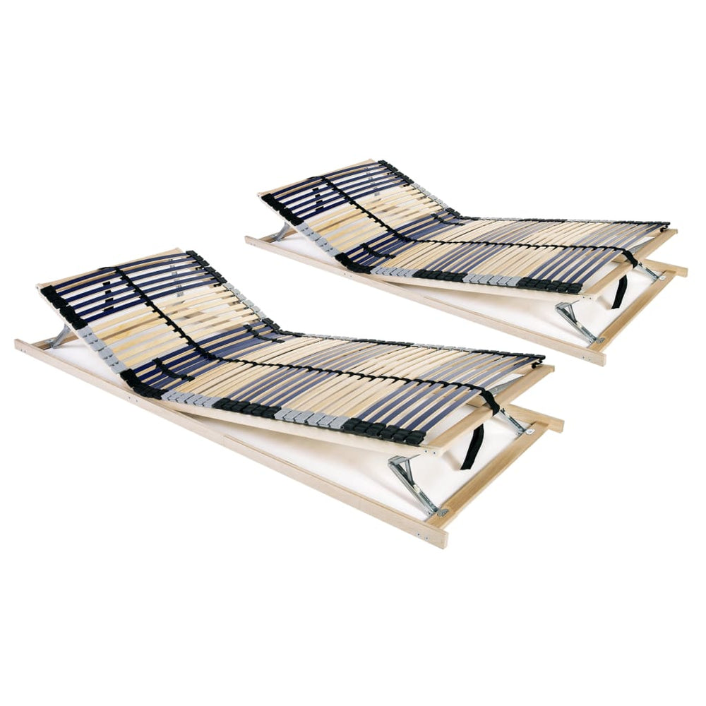 vidaXL Sommiers à lattes 2 pcs avec 42 lattes 7 zones 90x200 cm