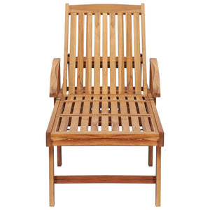 Sonnenliegen 2 Stk. mit Tisch Massivholz Teak