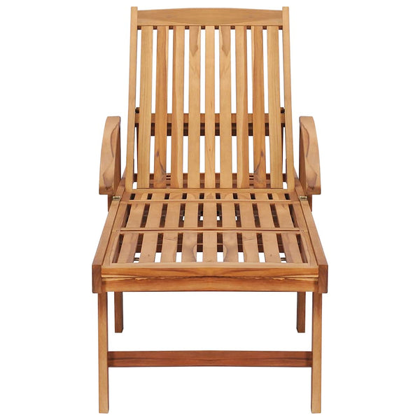 Sonnenliegen 2 Stk. mit Tisch Massivholz Teak