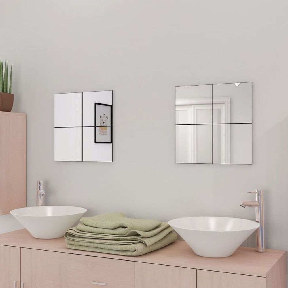 vidaXL Dalles de miroir sans cadre Verre 16 pcs 20,5 cm