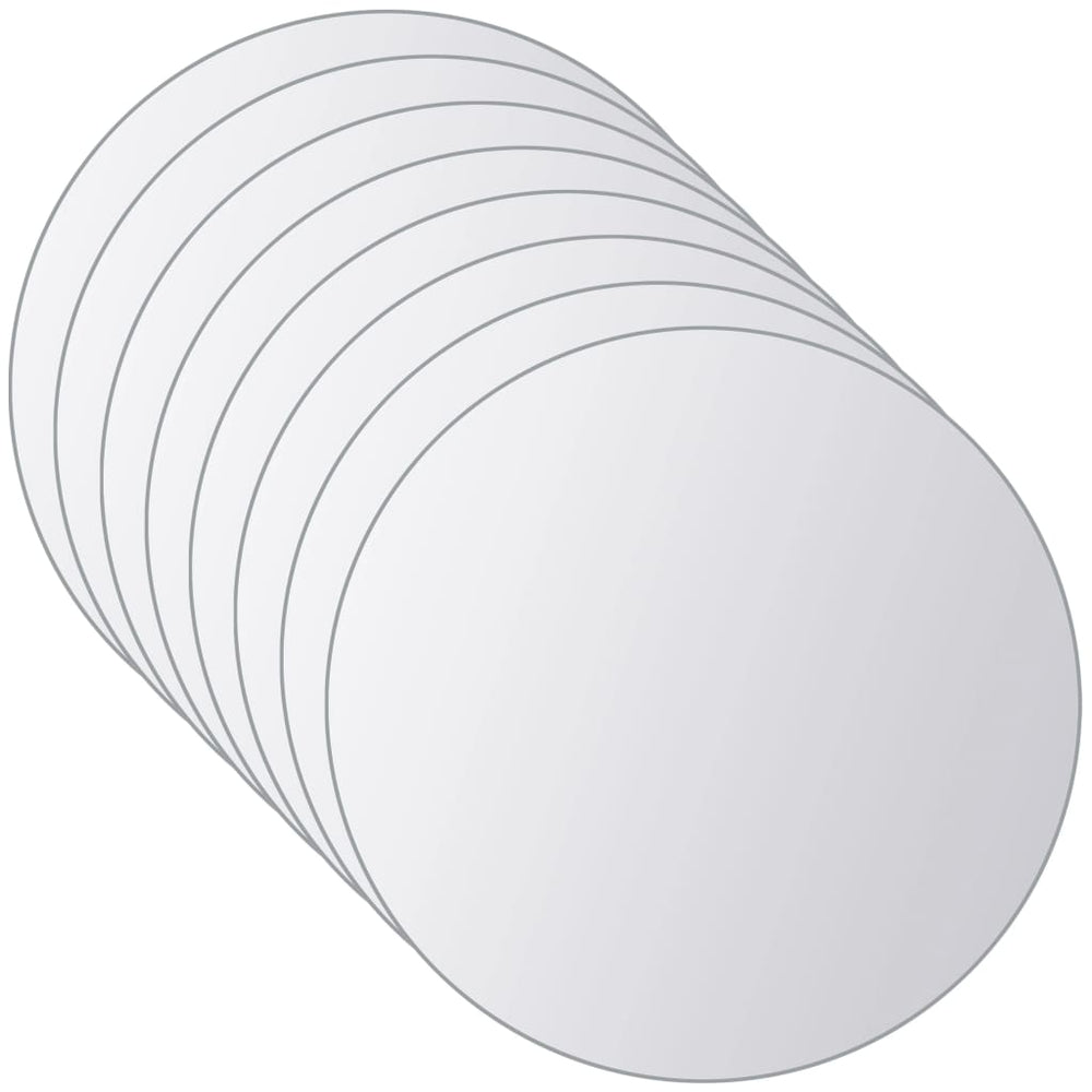 vidaXL Lot de 16 dalles de miroir rondes en verre