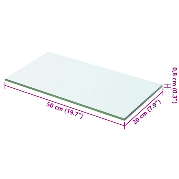 Regalböden 2 Stk. Glas Transparent 50x20 cm