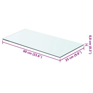 Regalböden 2 Stk. Glas Transparent 60x25 cm