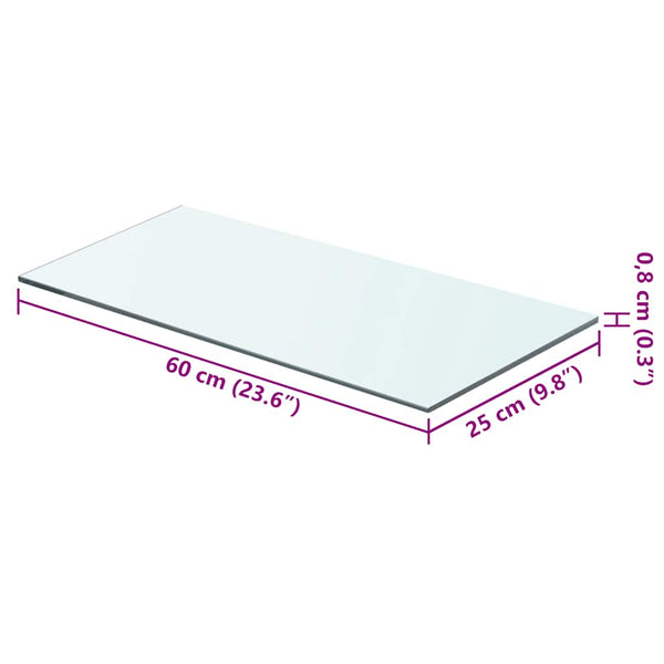 Regalböden 2 Stk. Glas Transparent 60x25 cm