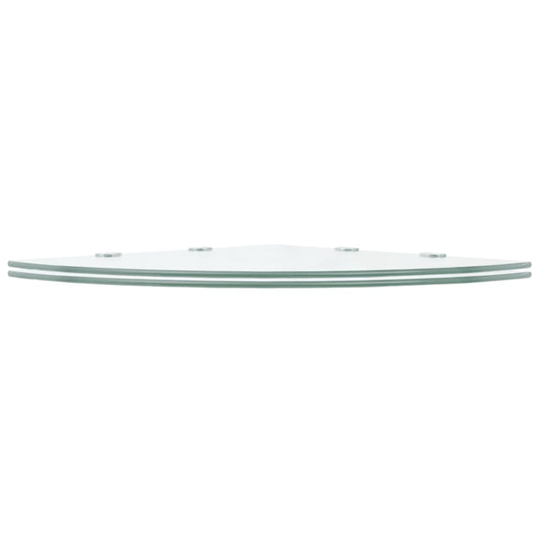 Eckregale 2 Stk. mit Verchromten Halterungen Glas Transparent
