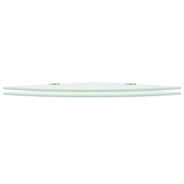 Eckregale 2 Stk. mit Verchromten Halterungen Glas Weiß 25x25 cm