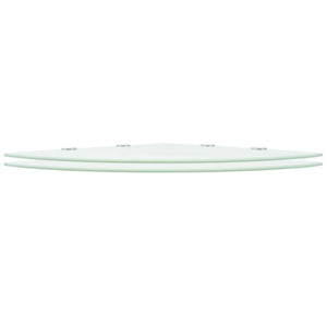Eckregale 2 Stk. mit verchromten Halterungen Glas Weiß 45x45cm