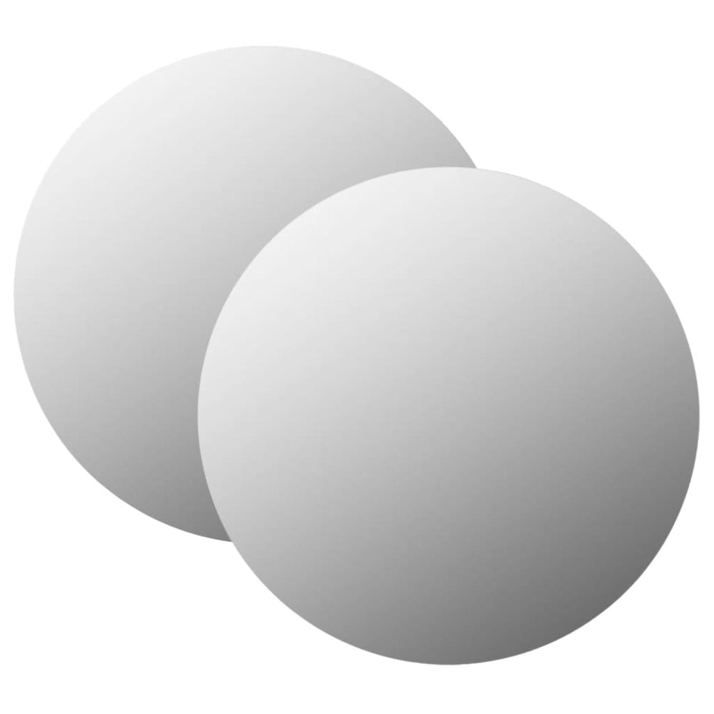 vidaXL Miroir mural 2 pcs 70 cm Rond Verre