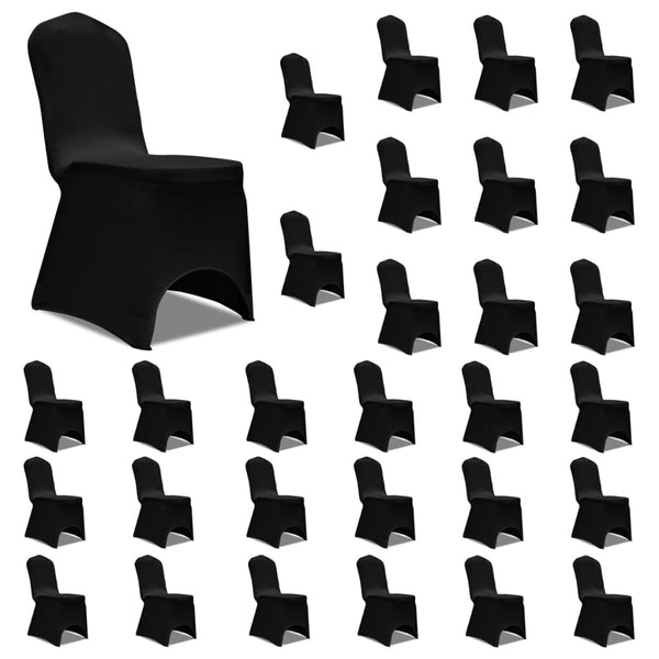 vidaXL Housses de chaise extensibles noires 30 pcs