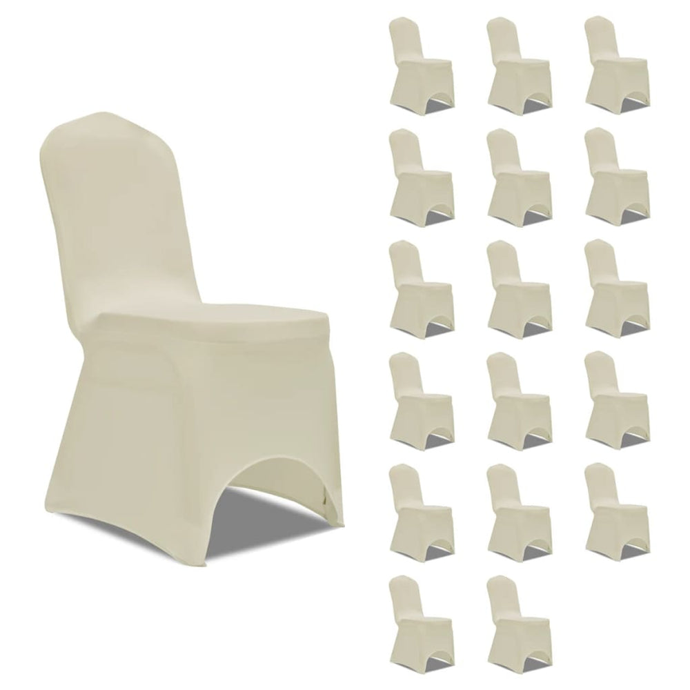 vidaXL Stretch Chair Covers Cream 18 pcs.